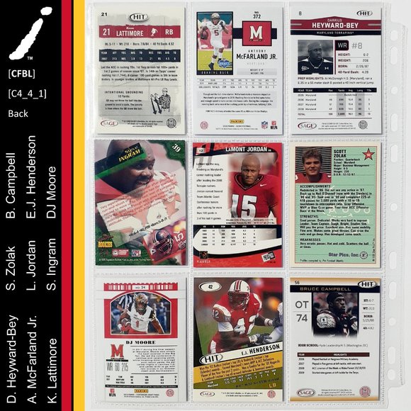 Maryland Terrapins 9 Card Lot [CFBL] [C4_4_1] - Picture 2 of 8